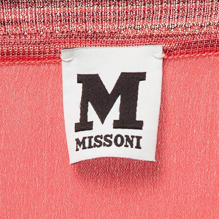 مملوكة مسبقًا M Missoni Pink Patterned Knit Button Front Cardigan M
