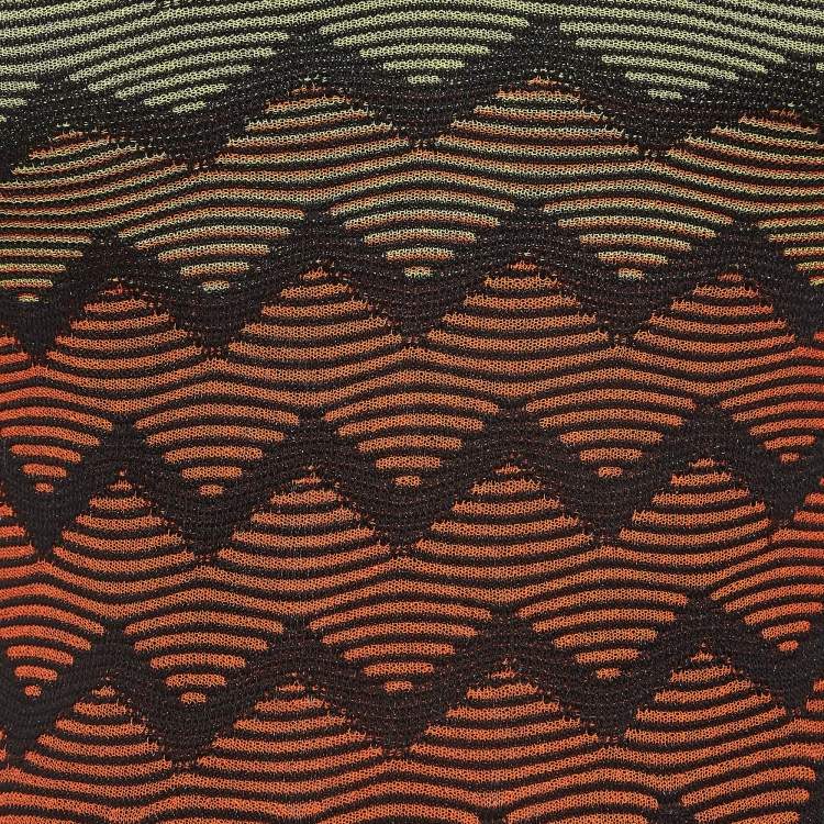 Pre Owned M Missoni Multicolor Zig-Zag Patterned Knit Dress S