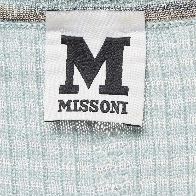 Pre Owned M Missoni Green Patterned Knit Tank Top S