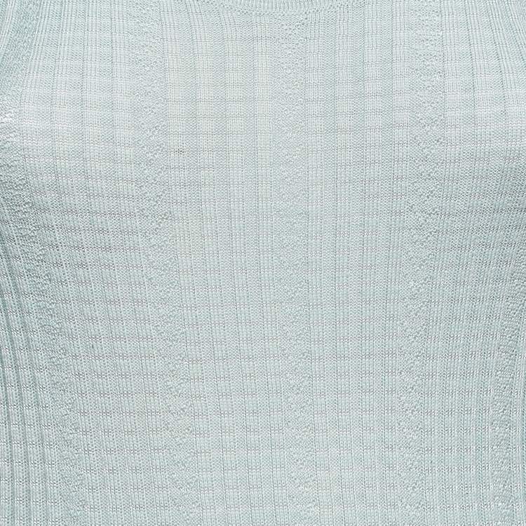 Pre Owned M Missoni Green Patterned Knit Tank Top S
