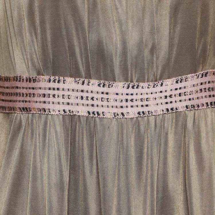 Pre Owned M Missoni Beige Jersey Tiered Short Dress M