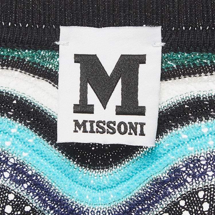 Pre Owned M Missoni Multicolor Chevron Patterned Knit Sweater M