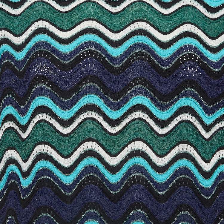 Pre Owned M Missoni Multicolor Chevron Patterned Knit Sweater M