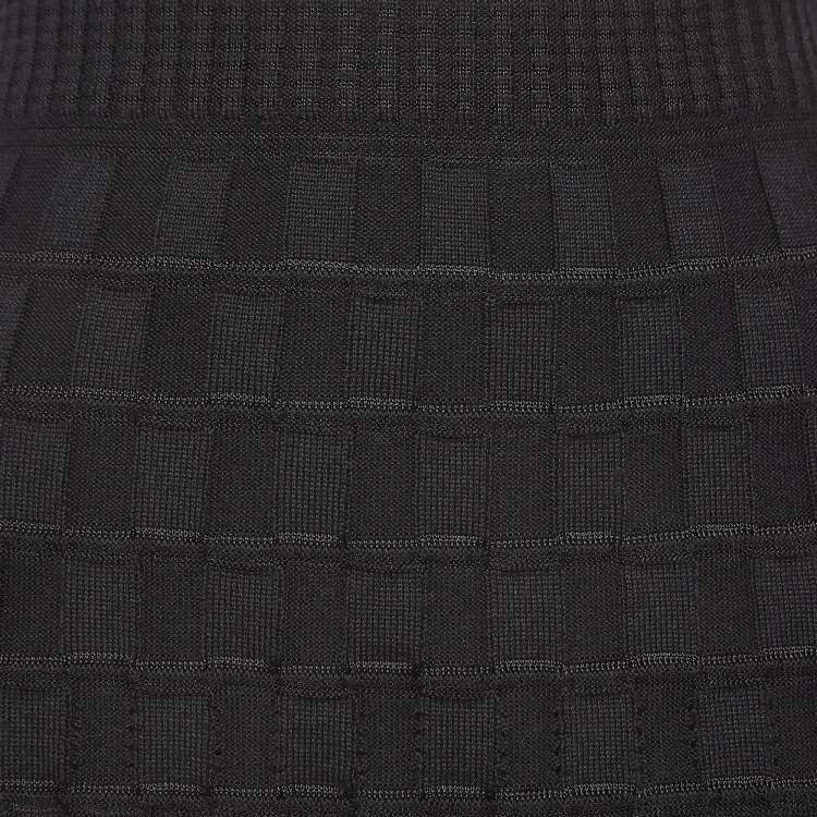 Pre Owned M Missoni Black Patterned Knit Knee Length Skirt M