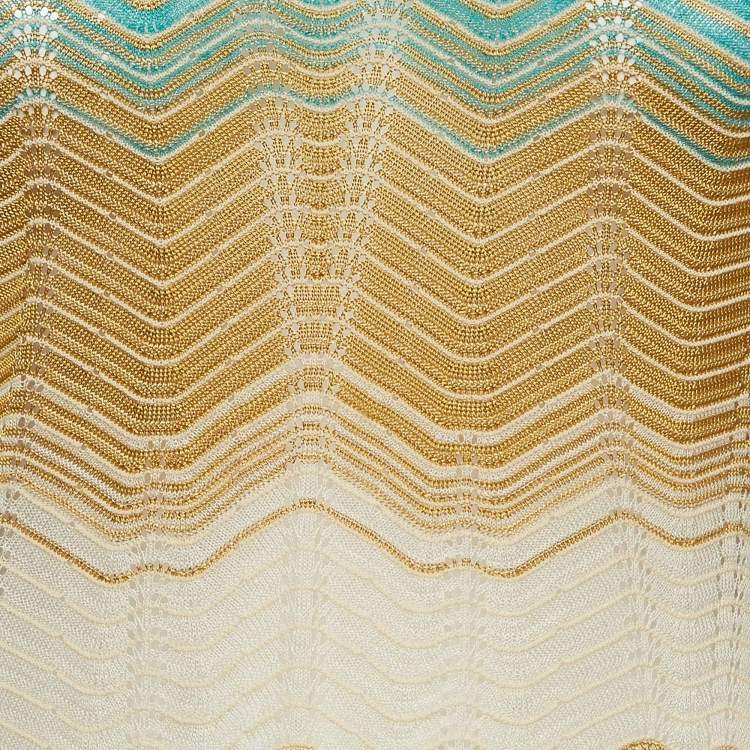 Pre Owned M Missoni Chevron Pattern Knit Mini Dress S