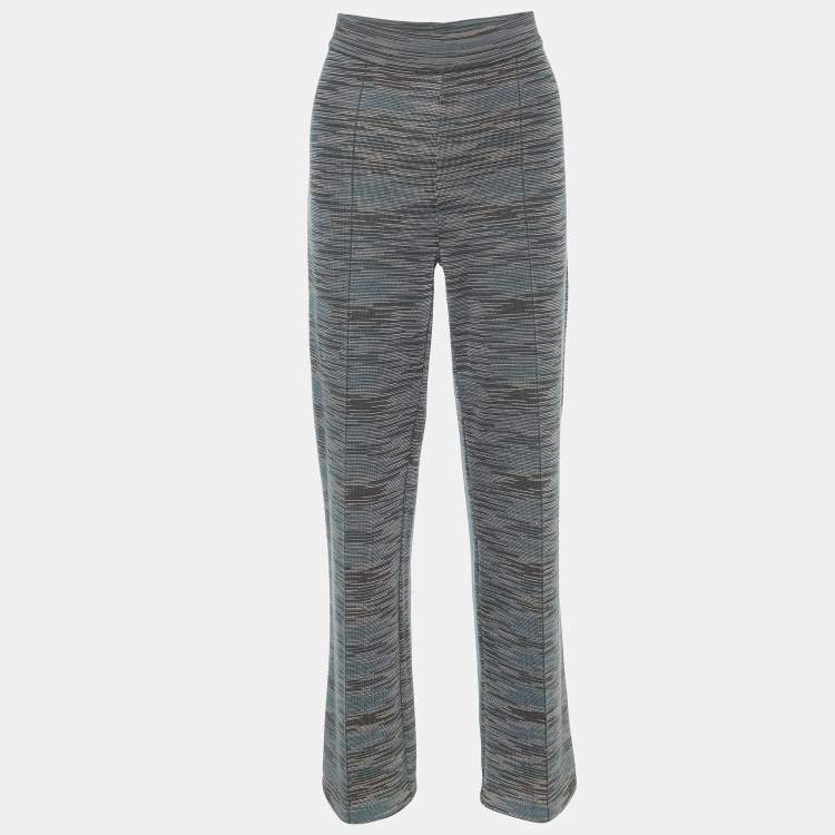 Pre Owned M Missoni Grey Wool Knit Straight Fit Trousers M