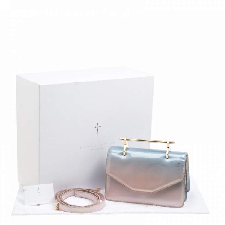 Pre Owned M2Malletier Blue/Peach Ombre Patent Leather Indre Shoulder Bag