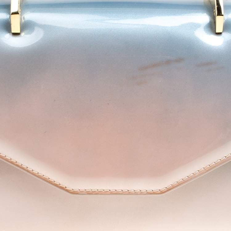 Pre Owned M2Malletier Blue/Peach Ombre Patent Leather Indre Shoulder Bag