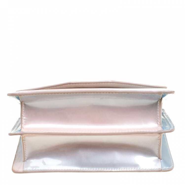 Pre Owned M2Malletier Blue/Peach Ombre Patent Leather Indre Shoulder Bag