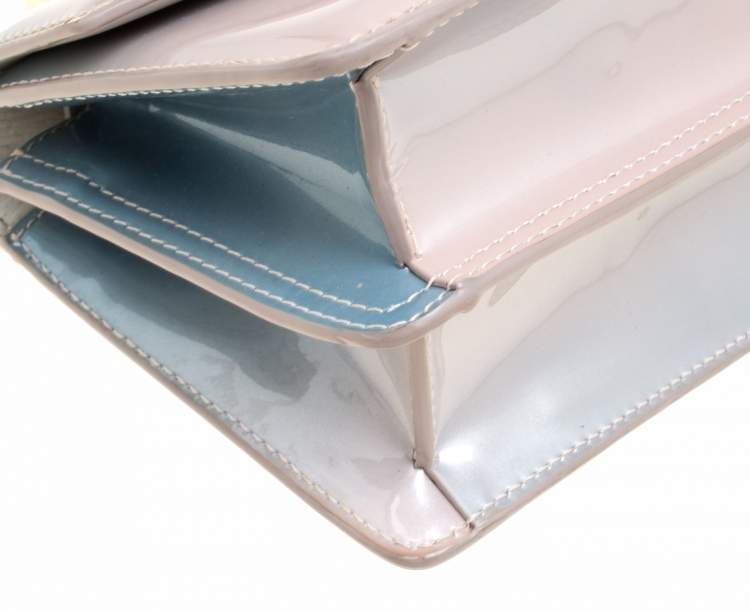 Pre Owned M2Malletier Blue/Peach Ombre Patent Leather Indre Shoulder Bag