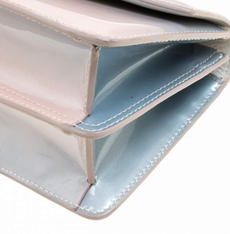 Pre Owned M2Malletier Blue/Peach Ombre Patent Leather Indre Shoulder Bag