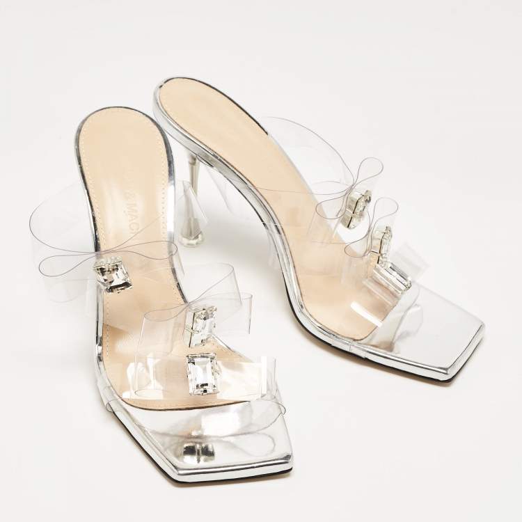 Pre Owned Mach & Mach Transparent PVC Slide Sandals Size 38