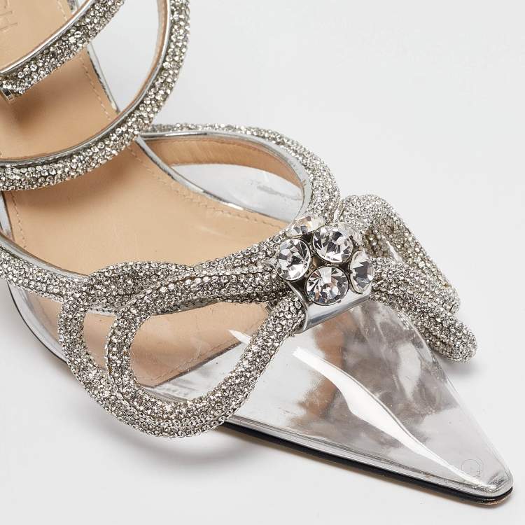 مملوكة مسبقًا Mach & Mach Transparent PVC Crystals Double Bow Pumps Size 39
