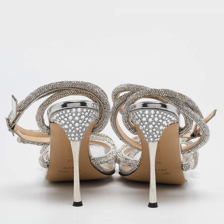 مملوكة مسبقًا Mach & Mach Transparent PVC Crystals Double Bow Pumps Size 39