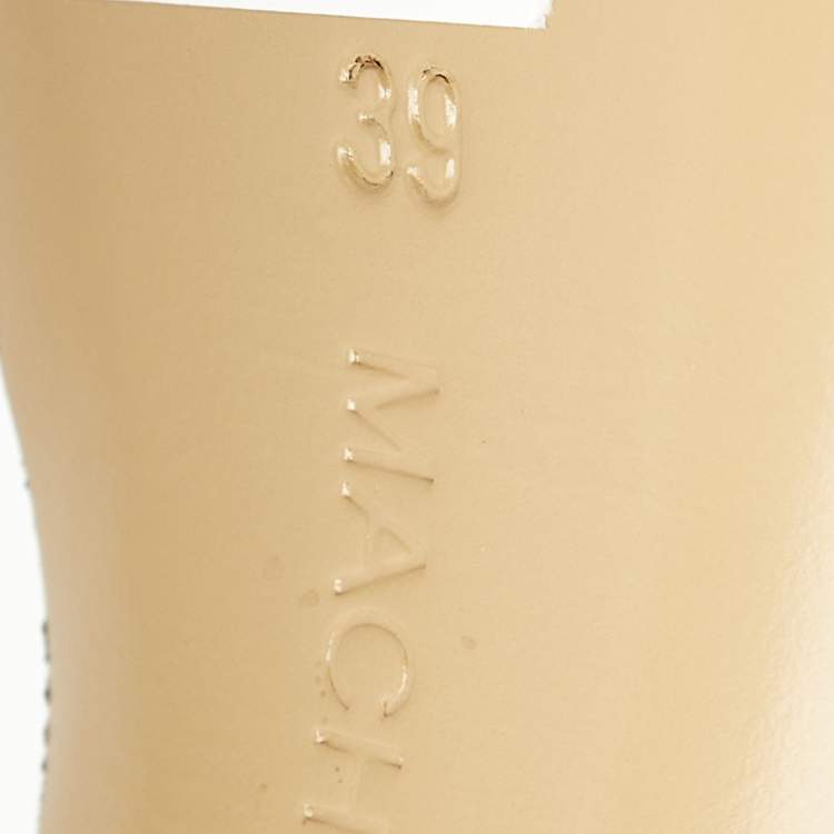 Pre Owned Mach & Mach Light Pink Satin Bow Chain Platform Pumps Size 39