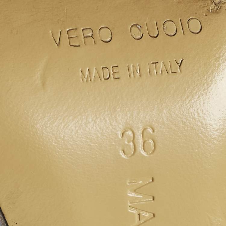 Pre Owned Mach & Mach Size 36 Iridescent Leather Bow Of Elizabeth Imitation Pearl Ankle Strap Pumps