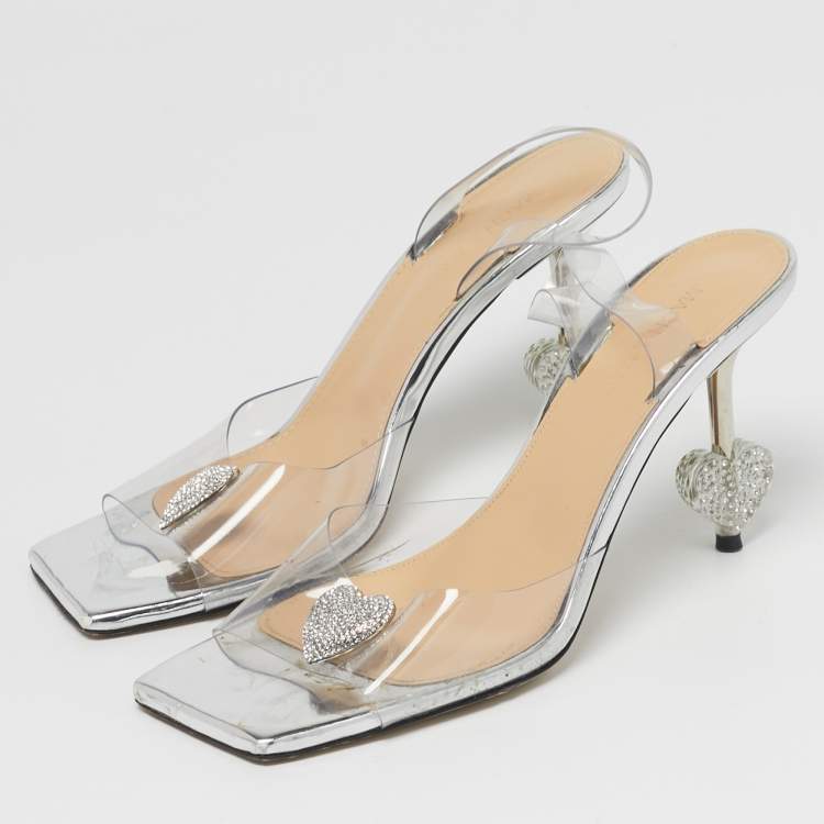 Pre Owned Mach & Mach Star Size 38 Transparent PVC Slide Sandals