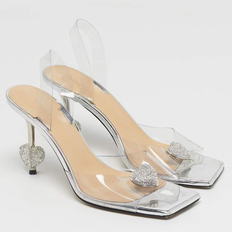 Pre Owned Mach & Mach Star Size 38 Transparent PVC Slide Sandals