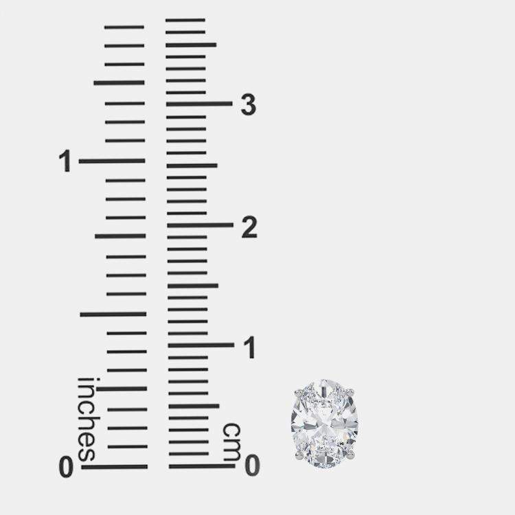 Pre Owned 14K Oval Cut Solitaire Lab Grown Diamonds Earrings (3/4 Ctw)