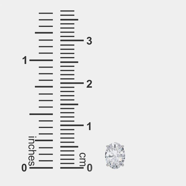 Pre Owned 14K Oval Cut Solitaire Lab Grown Diamonds Earrings (3/4 Ctw)