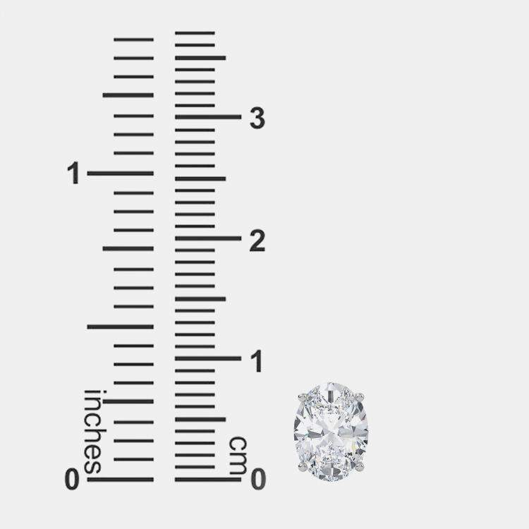 Pre Owned 14K Oval Cut Solitaire Lab Grown Diamonds Earrings (3/4 Ctw)