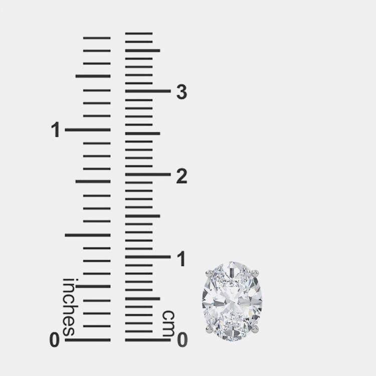 Pre Owned 14K Oval Cut Solitaire Lab Grown Diamonds Earrings (3/4 Ctw)