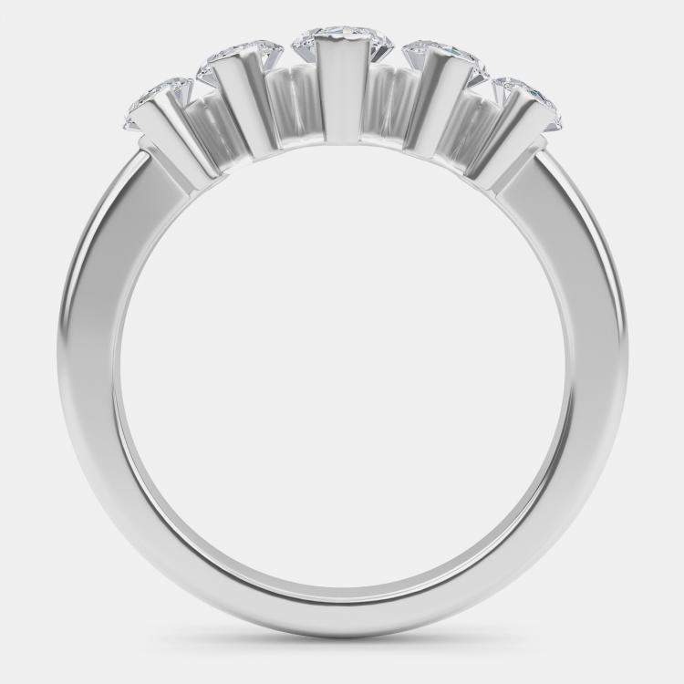 Pre Owned Lab Grown Marquise 5 Diamond Bridal Ring (1 5/8 Ct 14K) EU 48