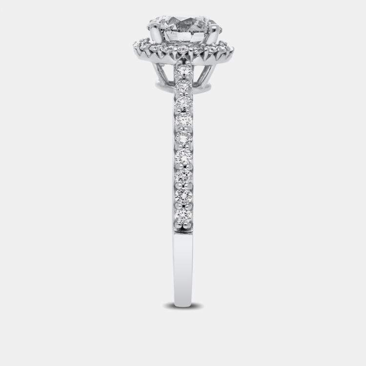 مملوكة مسبقًا 14K Single Halo Ldg On Shank Bridal Ring EU 48