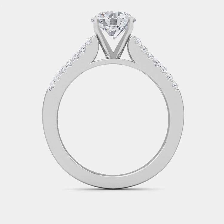 Pre Owned Three Row Graduating Lgd Shank Solitaire Bridal Ring EU 48