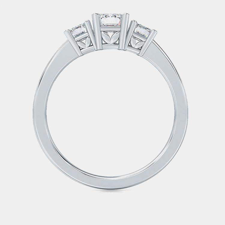 Pre Owned 14K Three Stone Ring (1Ctw) EU 48