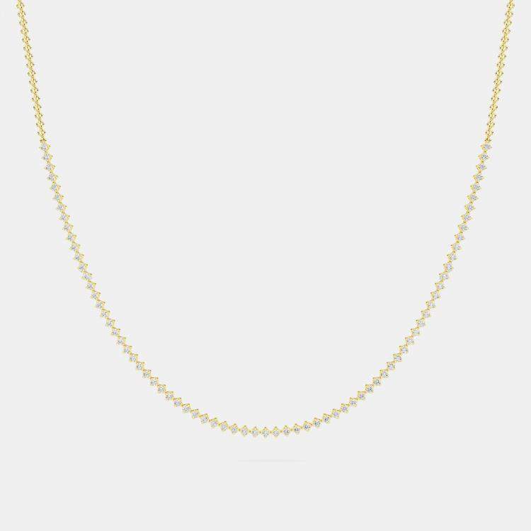 Pre Owned 14K Round Lab Grown Diamond 16" Inch Choker Necklace (1.50 Ctw)