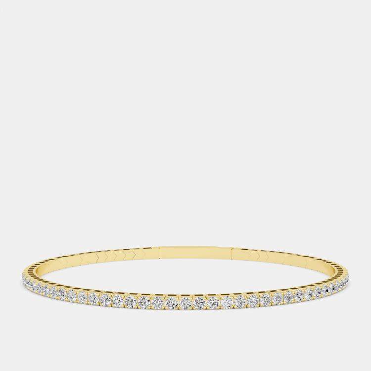 Pre Owned 14K Flex 6.5" Lab Grown Diamond Bangle (2.00 Ctw)