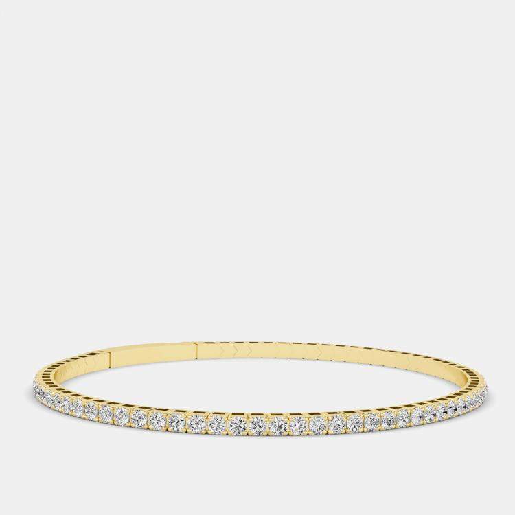 Pre Owned 14K Flex 6.5" Lab Grown Diamond Bangle (2.00 Ctw)