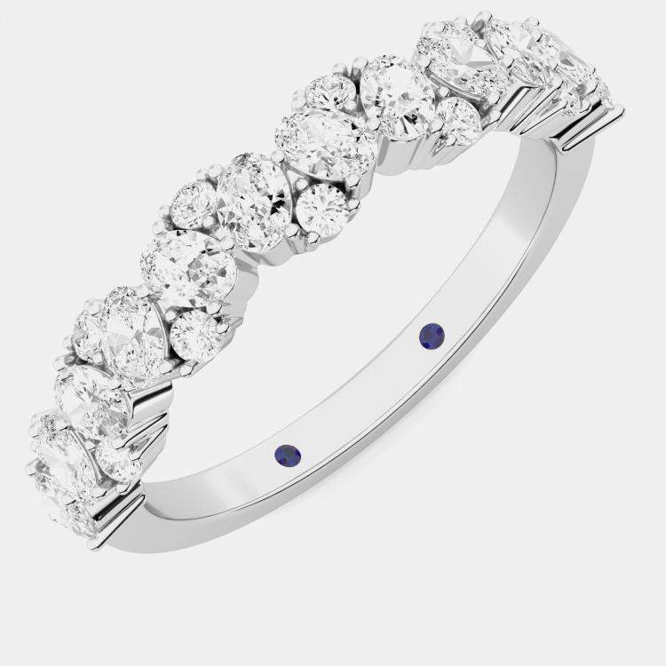 Pre Owned 14K Fancy Mix Lab Grown Diamond Stones Band (1.20 Ctw)