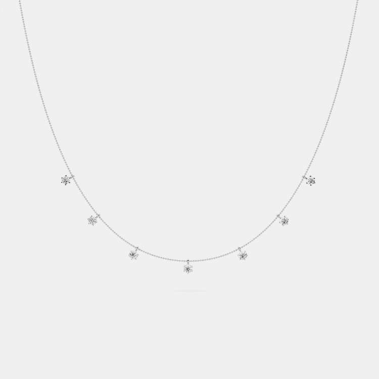 Pre Owned 14K 7 White Lab Grown Diamond Stone 18" Pendant (1.50 Ctw)