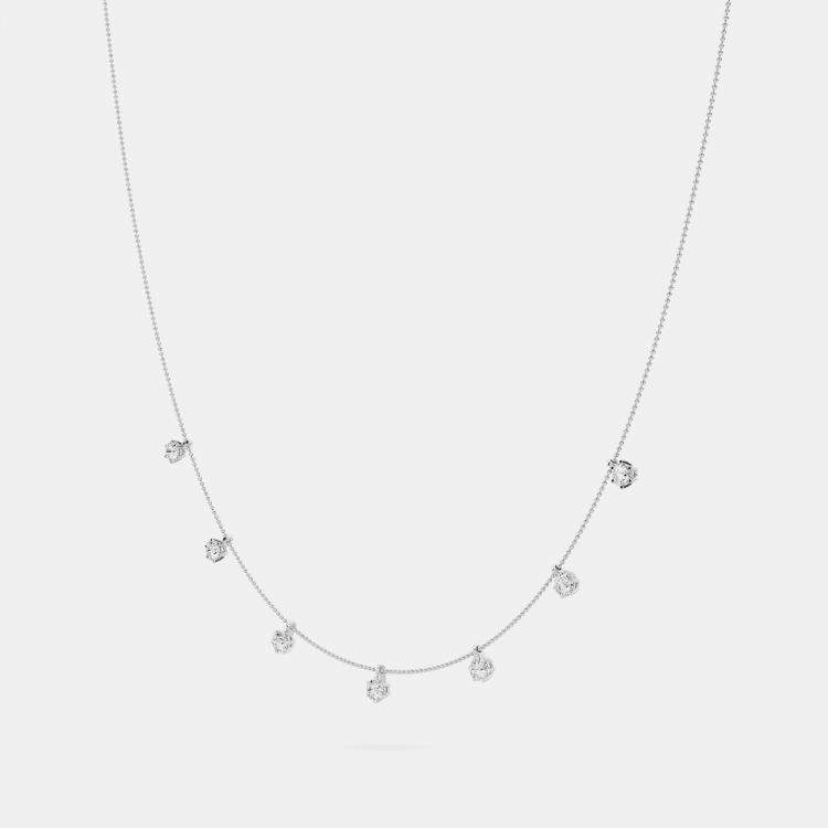 Pre Owned 14K 7 White Lab Grown Diamond Stone 18" Pendant (1.50 Ctw)