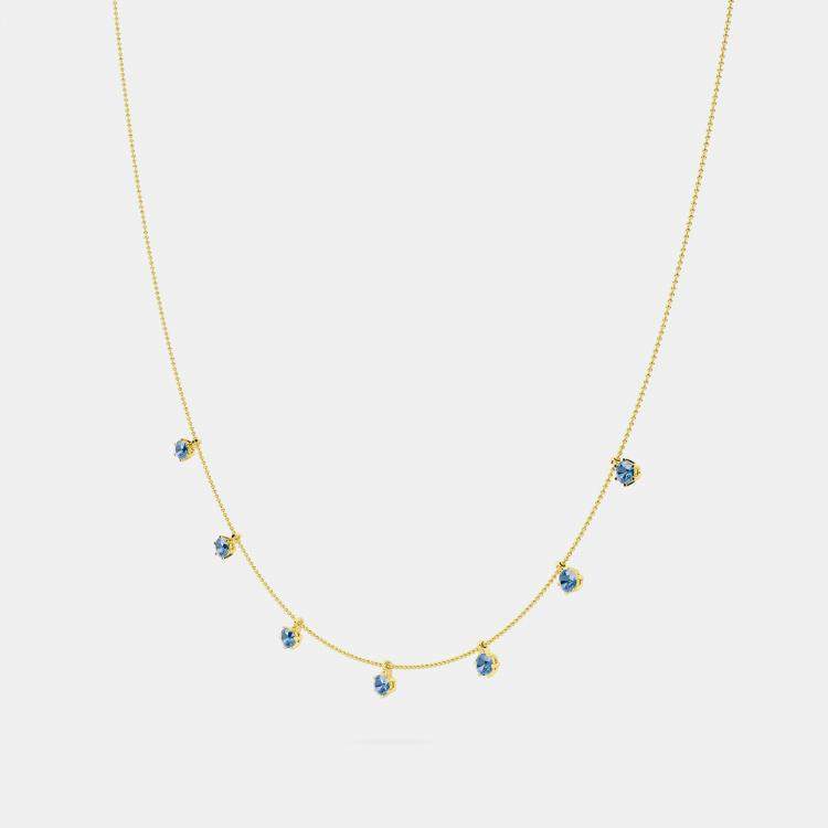 Pre Owned 14K 7 Blue Lab Grown Diamond Stone  18" Pendant (1.50 Ctw)