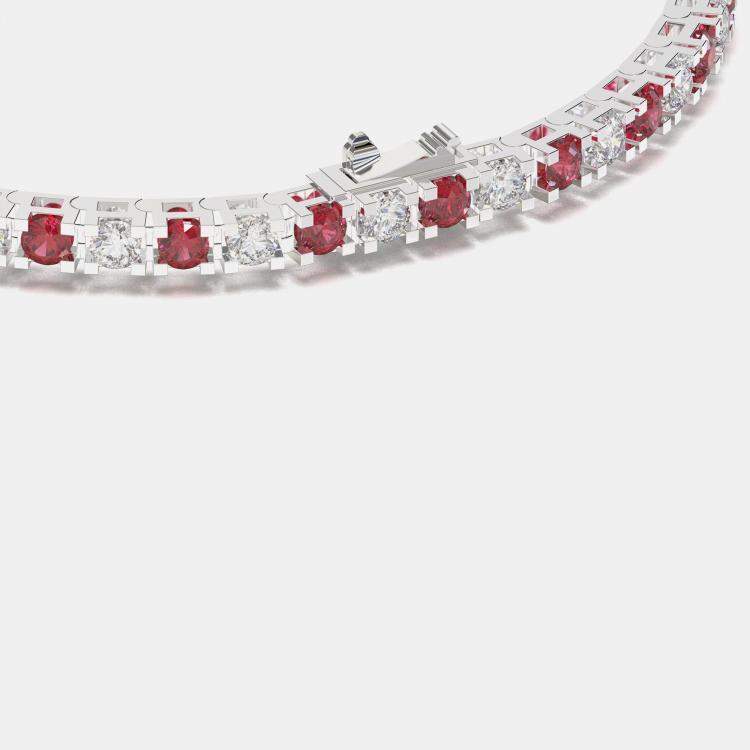 مملوكة مسبقًا 925 Sterling Silver Tennis Color & Lab Grown Diamond Bracelet