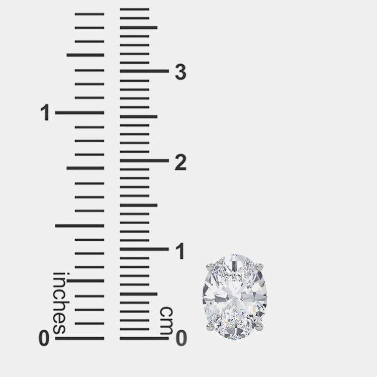 Pre Owned 14K Oval Cut Solitaire Lab Grown Diamonds Earrings (1 Ctw)