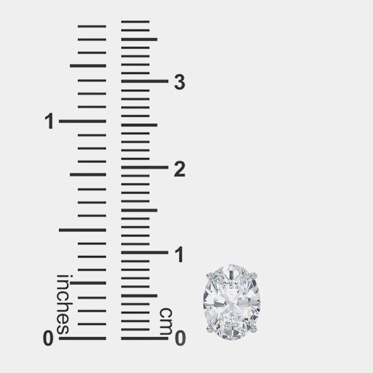 Pre Owned 14K Oval Cut Solitaire Lab Grown Diamonds Earrings (1 Ctw)