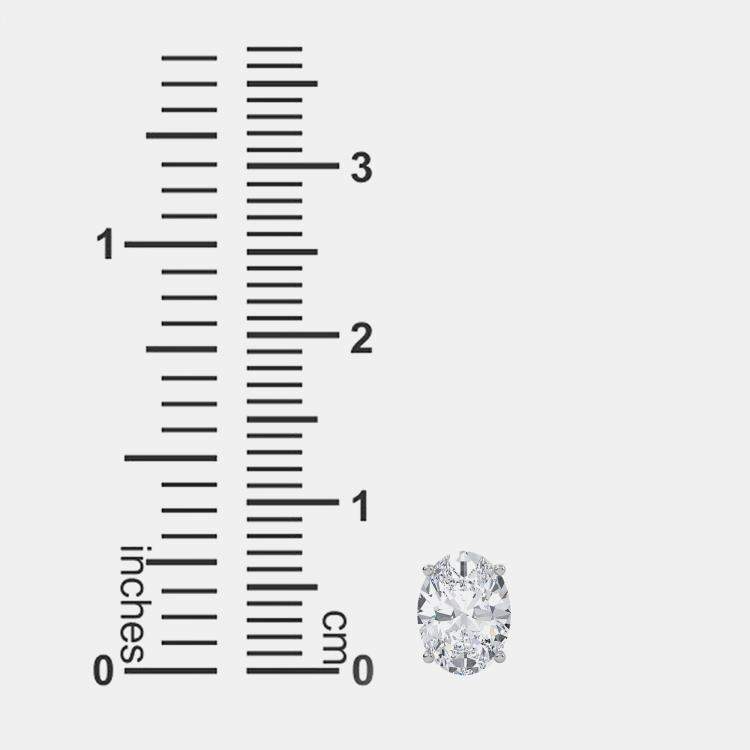 Pre Owned 14K Oval Cut Solitaire Lab Grown Diamonds Earrings (1 Ctw)