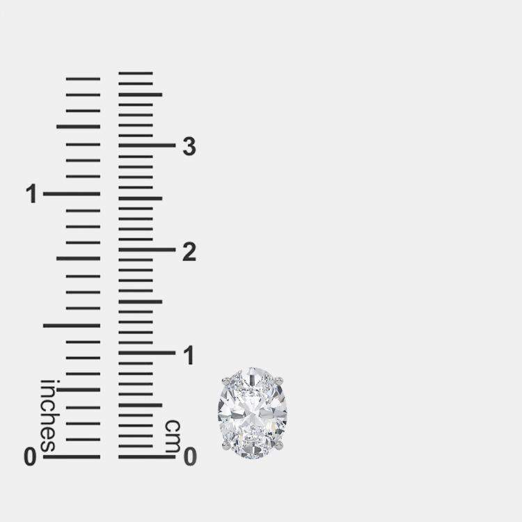 Pre Owned 14K Oval Solitaire Earrings (1 1/2 Ctw)