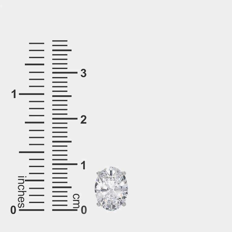 Pre Owned 14K Oval Solitaire Earrings (1 1/2 Ctw)