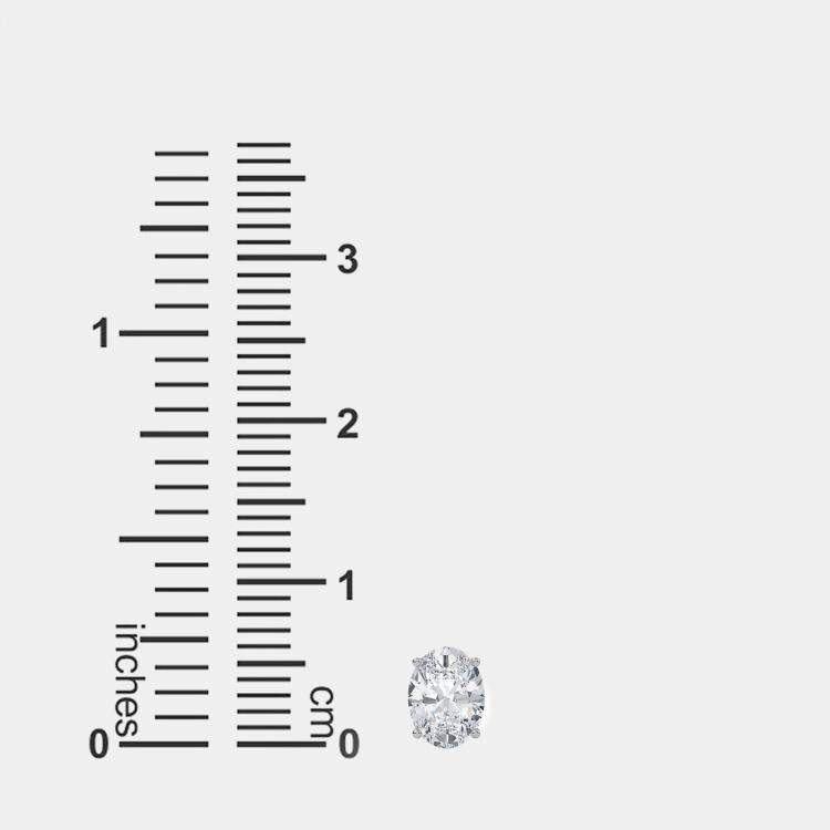 Pre Owned 14K Oval Solitaire Earrings (1 1/2 Ctw)