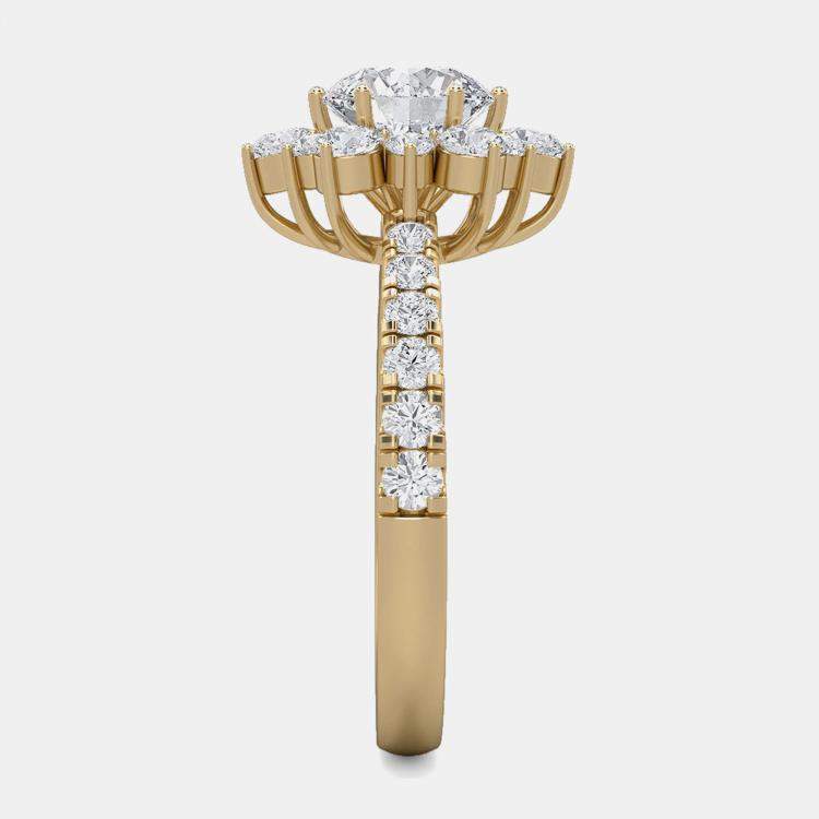 Pre Owned 14K Starburst Halo Ring (2Ctw)