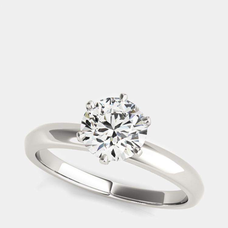 Pre Owned 14K Round Plain Solitaire Ring (1/2 Ctw)