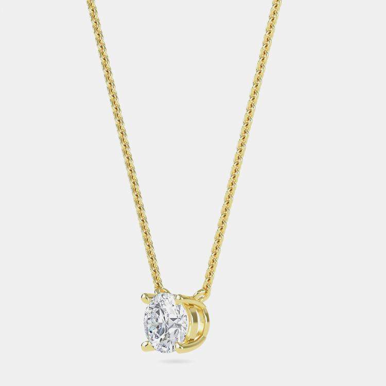 Pre Owned 14K Solitaire Four Prong Pendant (1/3 Ctw)