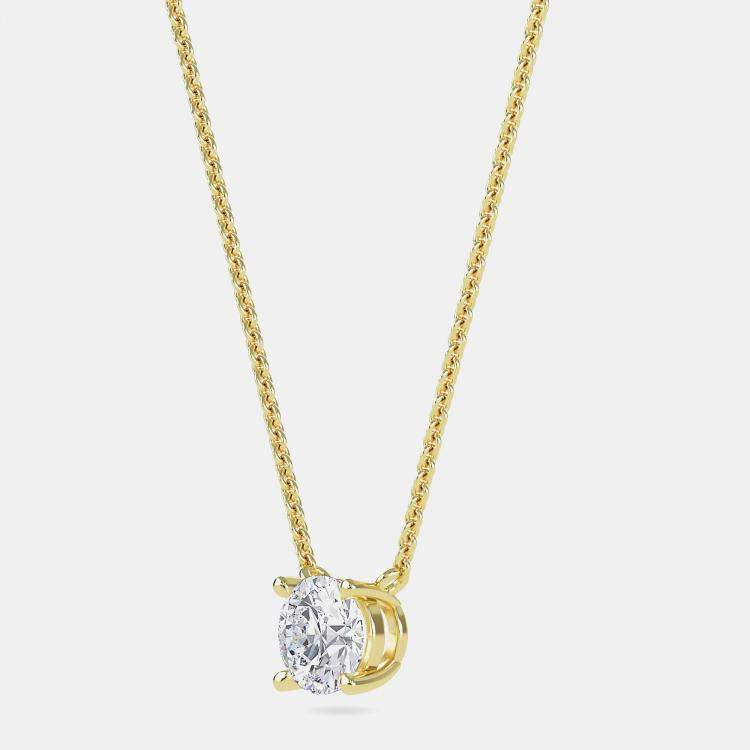 Pre Owned 14K Solitaire Four Prong Pendant (3/4 Ctw)