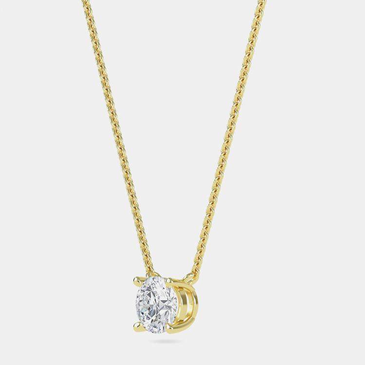 Pre Owned 14K Solitaire Four Prong Pendant (1.25 Ctw)