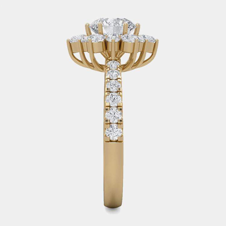 Pre Owned 14K Rose Gold Starburst Halo Ring (2ctw) US 7